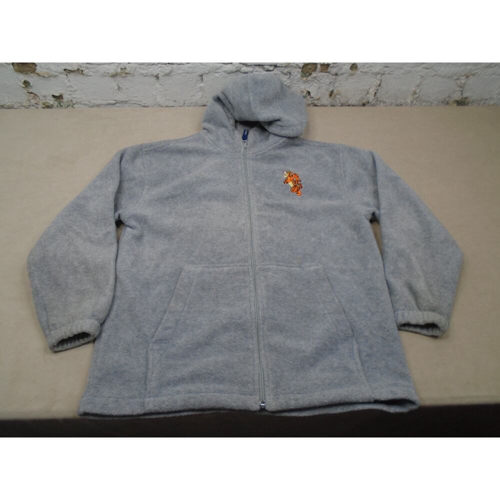 Disney Tigger Hoodie Jacket Fleece Women's Large Full Zip Gray Winnie The Pooh